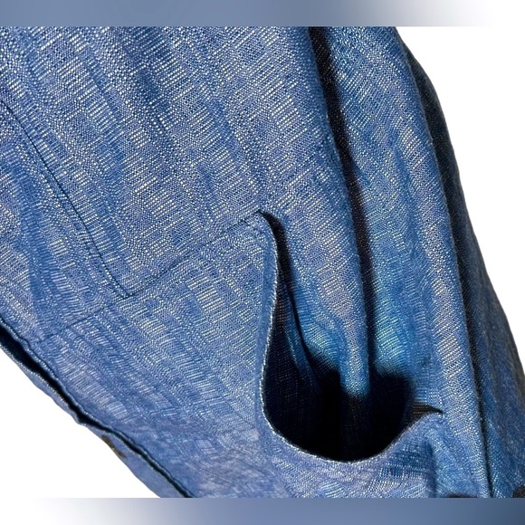 Derek Lam Chambray Indigo Blue Denim Button Front Dress with Pockets, Size M (8) - Picture 9 of 16